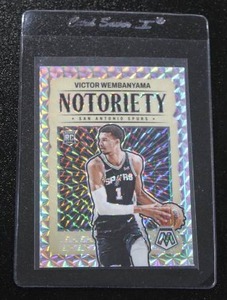 lot 8 image: 2023-24 Mosaic Notoriety Mosaic Silver Victor Wembanyama #5 Rookie Card