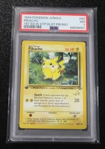 lot 13 image: 1999 Pokemon Jungle 1st Edition Wizard of the Coast Promo Pikachu #60 PSA 7