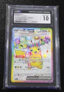 lot 14 image: 2024 Pokemon Surging Sparks Pikachu EX #219191 CGC 10