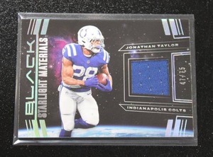 lot 27 image: 2022 Panini Black Starlight Materials Relic Jonathan Taylor 4775  Only 75 Exist