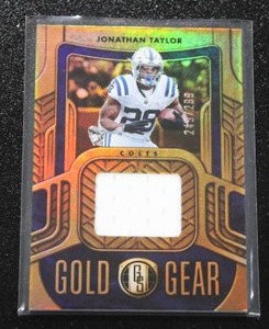 lot 37 image: 2022 Gold Standard Gold Gear Jersey Relic Jonathan Taylor 249299  Only 299 Exist