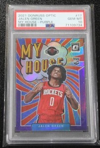 lot 40 image: 2021-22 Optic My House Purple Holo Jalen Green #17 PSA 10 Rookie Card