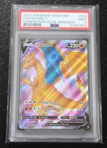 lot 43 image: 2020 Pokemon Black Star Promo Charizard V #SWSH050 PSA 9
