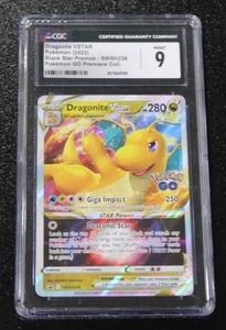 lot 51 image: 2022 Pokemon Black Star Promo Dragonite VSTAR #SWSH236 CGC 9