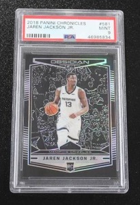 lot 69 image: 2018-19 Panini Chronicles Obsidian Silver Jaren Jackson Jr. #581 PSA 9 Rookie Card