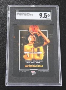 lot 70 image: 2024-25 Topps Now Victor Wembanyama #7 SGC 9.5