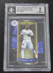 lot 72 image: 2022-23 Topps Chrome Specimens Gold Lava Refractor Vini Jr. #S11 BGS 9