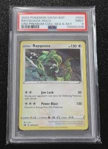 lot 89 image: 2024 Pokemon Black Star Promo Rayquaza Holo #SWSH029 PSA 9