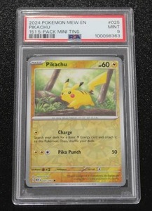 lot 93 image: 2024 Pokemon 151 Pikachu Cosmos Holo #025165 PSA 9
