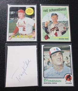 lot 95 image: Vintage In Person Baseball Autograph Lot  4 Cards