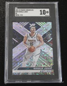 lot 123 image: 2022-23 Chronicles XR Swirl Nikola Jokic #298 SGC 10 725  Only 25 Exist