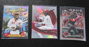 lot 148 image: 2024 Topps Chrome Elly De La Cruz Rookie Card Lot  3 Rookie Cards