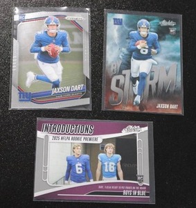 lot 150 image: 2025 Jaxson Dart Rookie Card Lot  3 Rookie Cards