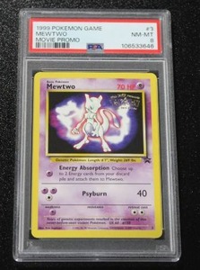 lot 167 image: 1999 Pokemon Movie Promo Black Star Promo Mewtwo #3 PSA 8