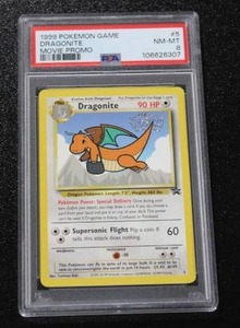 1999 Pokemon Movie Promo Black Star Promo Dragonite #5 PSA 8