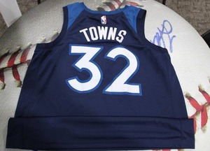 lot 188 image: Nike Minnesota Timberwolves Karl Anthony Towns Blue Swingman Jersey XL52