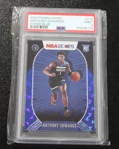 lot 198 image: 2020-21 Hoops Hyper Blue Anthony Edwards #216 PSA 9 Rookie Card