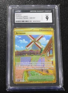 lot 205 image: 2023 Pokemon Obsidian Flame Gold Artazon #229197 CGC 9