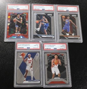 lot 216 image: PSA Graded Basketball Rookie Card Lot  5 Graded Rookie Cards
