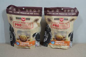 lot 144 image: 2 Boss Dog Pro Balls Chicken Meatballs Dog Treats