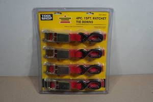 lot 175 image: Tool Shop 4-Piece 15 Ratchet Tie Downs