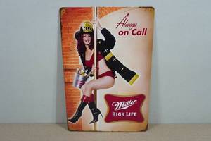lot 239 image: Novelty Metal Sign - Miller High Life