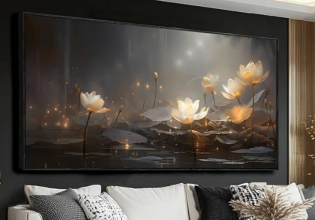lot 157 image: Floral Canvas Modern Wall Decor  24 x 48 $116.99 Retail - Brand New