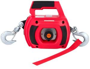lot 102 image: Portable Drill Winch 750lb Capacity 40ft Blue $129.99 Retail - Brand New