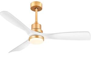 lot 104 image: Ceiling Fan 52 White and Gold $119.99 Retail - Brand New