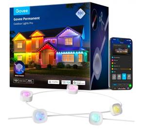 lot 105 image: Govee Permanent Outdoor Lights Pro 100ft with 60 LED Lights Alexa and Google $439.99 Retail - Brand New