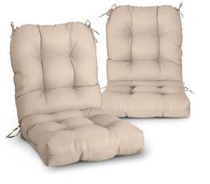 lot 132 image: Eagle Peak Tufted OutdoorIndoor Chair Cushions Beige $119.99 Retail - Brand New