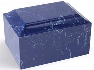 lot 140 image: Blue Marble Cremation Urn $106.99 Retail - Brand New