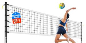 lot 169 image: Volleyball Net 32ft Adjustable Height $89.99 Retail - Brand New