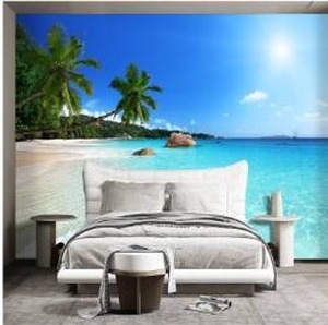 lot 183 image: Peel and Stick Wall Beach Mural 108 by 160 $99.99 Retail - Brand New