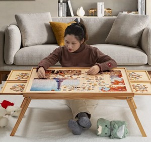lot 208 image: 1500 Piece Puzzle Board Table $89.99 Retail - Brand New