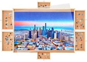 lot 209 image: 1500 Piece Puzzle Board Portable $69.99 Retail - Brand New