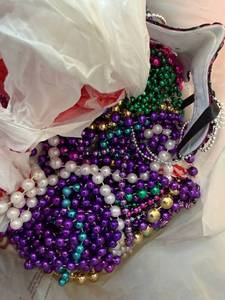 Bulk Mardi Gras Bead Necklace Lot w Mask Purple Green Gold Party Mix