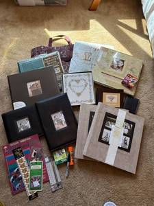 Scrapbook Photo Album Lot Memory Books Supplies Tote Mixed Craft Set