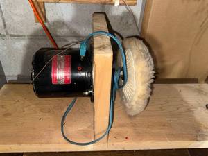 General Electric Bench Buffer Polisher w Cloth Wheel Shop Built