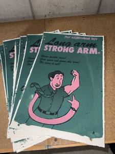 Long Arm Strong Arm Novelty Advertising Poster Print Lot of 5
