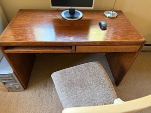 Oak Computer Desk with Slide-out Tray & Drawer includes desk lamp -  47x24x30 Fair