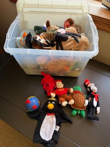 Mixed Plush Toy Lot Ty Beanie Babies Clifford Curious George Puppets