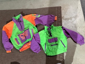 Vintage Stone Ridge Surf Neon Windbreaker Jacket Lot 2 Youth M 7