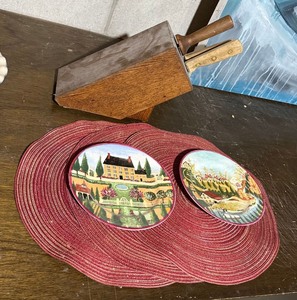 Block Country Village by Gear Oval Plates Pair 1995 Indonesia