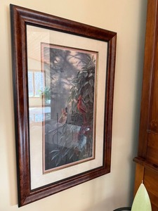 Bellamy Cardinal Framed Limited Edition Print 1992 Burl Wood Frame