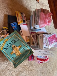 Large Mixed Stationery Office Supply Lot Cards Pens Valentine Craft