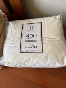 Wamsutta King Sheet Set 400 Thread Count 100% Cotton Ivory