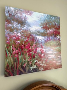 Lagom North Floral Garden Path Canvas Wall Art Large 24x24 Good