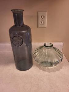 Decorative Glass Bottle & Jar Set - 100% Recycled Glass - Made in Spain