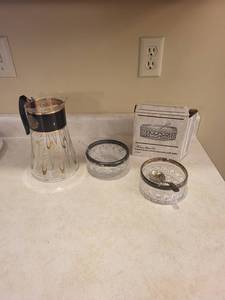 William Adams - No. 9394 English Lead Crystal Sauce Set with Ladle - No lids